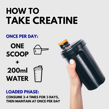 Load image into Gallery viewer, 500g Creatine Monohydrate – Big Tub – 5g per Scoop - 100 Servings - Micronised Creatine Supplement for Building Muscle and Strength Gains – Unflavoured, Dissolves Easy – Made in UK
