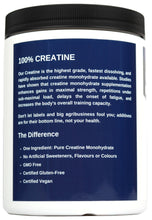 Load image into Gallery viewer, 500g Creatine Monohydrate – Big Tub – 5g per Scoop - 100 Servings - Micronised Creatine Supplement for Building Muscle and Strength Gains – Unflavoured, Dissolves Easy – Made in UK