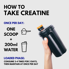 Load image into Gallery viewer, 500g Creatine Monohydrate – Big Tub – 5g per Scoop - 100 Servings - Micronised Creatine Supplement for Building Muscle and Strength Gains – Unflavoured, Dissolves Easy – Made in UK
