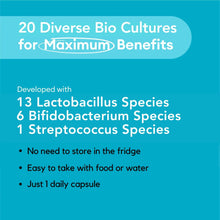 Load image into Gallery viewer, 80 Billion CFU Probiotics - 20 Strains + Prebiotics | Lactobacillus and Bifidobacterium Strains | Probiotics for Women and Men | Made in The UK – 2 Month Supply
