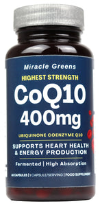 CoQ10 400mg - Highest Strength Ubiquinone Coenzyme Q10 | Powerful Antioxidant for Heart and Vascular Health, Essential for Energy Production | 60 Capsules - 2 Month Supply | Made in The UK