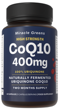 Load image into Gallery viewer, CoQ10 400mg - Highest Strength Ubiquinone Coenzyme Q10 | Powerful Antioxidant for Heart and Vascular Health, Essential for Energy Production | 60 Capsules - 2 Month Supply | Made in The UK

